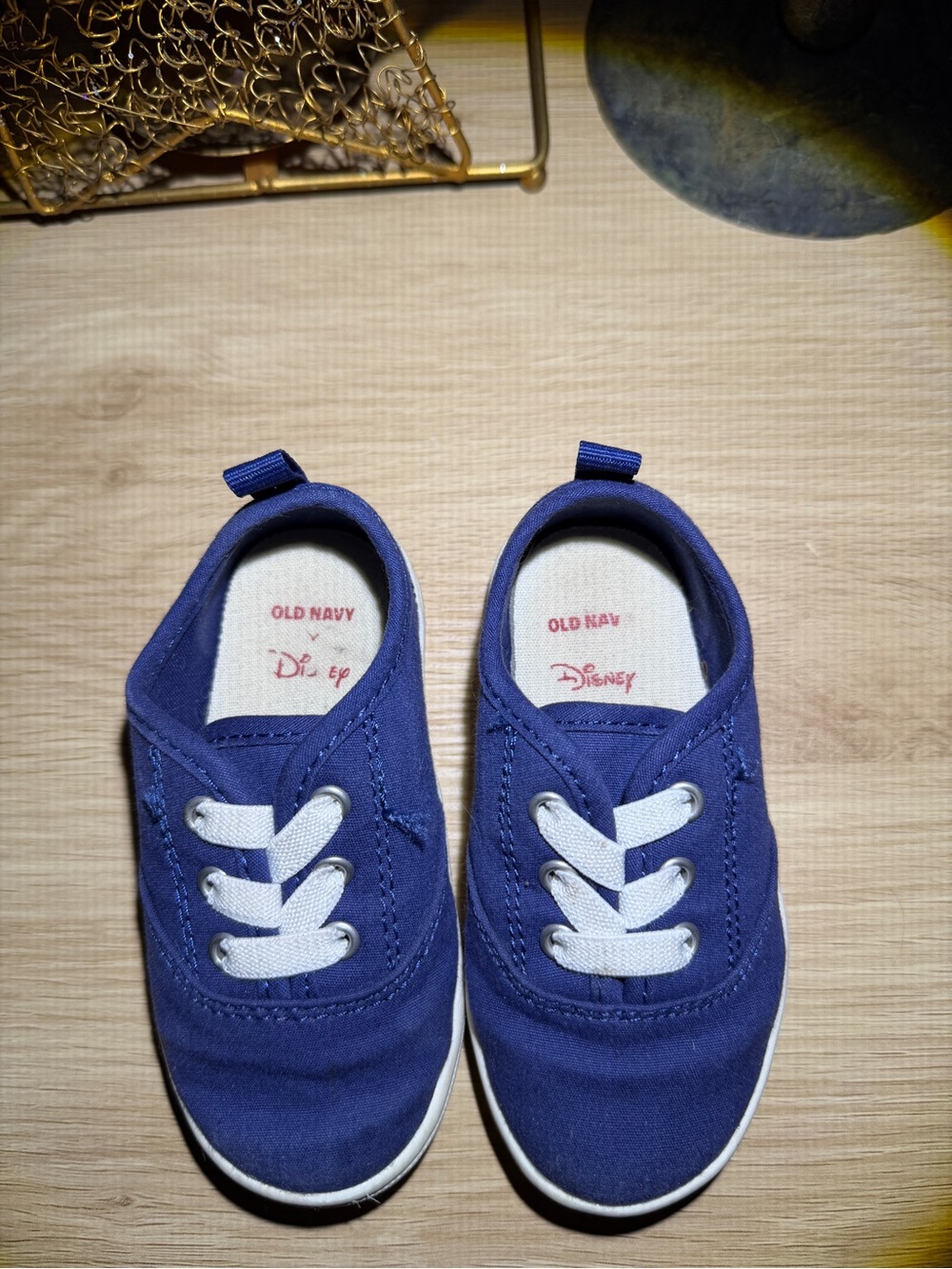 Old Navy Blue Kids Canvas Slip-On Sneakers with White Laces